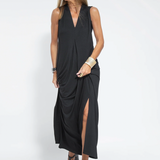 Casual Maxi Jurk met Losse Pasvorm en Mouwloos Design