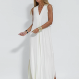 Casual Maxi Jurk met Losse Pasvorm en Mouwloos Design