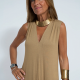 Casual Maxi Jurk met Losse Pasvorm en Mouwloos Design