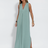 Casual Maxi Jurk met Losse Pasvorm en Mouwloos Design