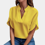 Aiva – Dames Blouse met Korte Mouw – Luchtige en Comfortabele Blouse voor de Zomer – Stijlvolle Snit en Moderne Look voor een Verfrissende Uiterlijk.