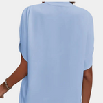 Aiva – Dames Blouse met Korte Mouw – Luchtige en Comfortabele Blouse voor de Zomer – Stijlvolle Snit en Moderne Look voor een Verfrissende Uiterlijk.