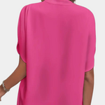 Aiva – Dames Blouse met Korte Mouw – Luchtige en Comfortabele Blouse voor de Zomer – Stijlvolle Snit en Moderne Look voor een Verfrissende Uiterlijk.
