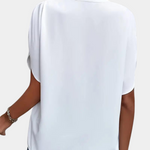 Aiva – Dames Blouse met Korte Mouw – Luchtige en Comfortabele Blouse voor de Zomer – Stijlvolle Snit en Moderne Look voor een Verfrissende Uiterlijk.