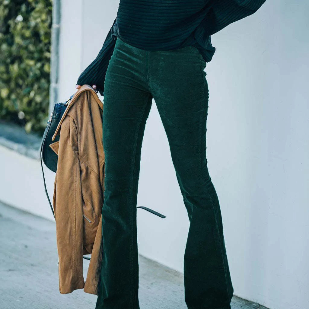 Dames Uitlopende Broek met Elastische Taille