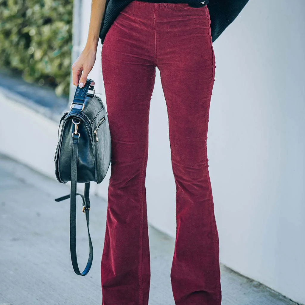 Dames Uitlopende Broek met Elastische Taille