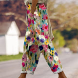 Dames Broek met Bloemenprint en Elastische Taille