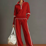 Dames Tweedelige Lounge Set met Half-Zip Trui