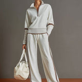 Dames Tweedelige Lounge Set met Half-Zip Trui