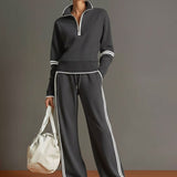 Dames Tweedelige Lounge Set met Half-Zip Trui