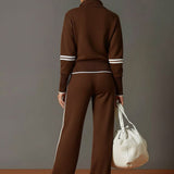Dames Tweedelige Lounge Set met Half-Zip Trui