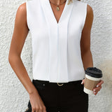 Dames Mouwloze Blouse met V-hals