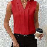 Dames Mouwloze Blouse met V-hals