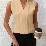 Dames Mouwloze Blouse met V-hals