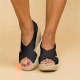 Dames Sandalen met Kruisbanden en Plateauzool