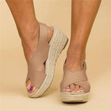 Dames Sandalen met Kruisbanden en Plateauzool