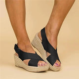 Dames Sandalen met Kruisbanden en Plateauzool