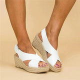 Dames Sandalen met Kruisbanden en Plateauzool