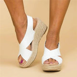 Dames Sandalen met Kruisbanden en Plateauzool
