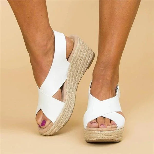 Dames Sandalen met Kruisbanden en Plateauzool