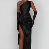 One-Shoulder Maxi Jurk met Hoge Split