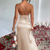 One-Shoulder Maxi Jurk met Hoge Split