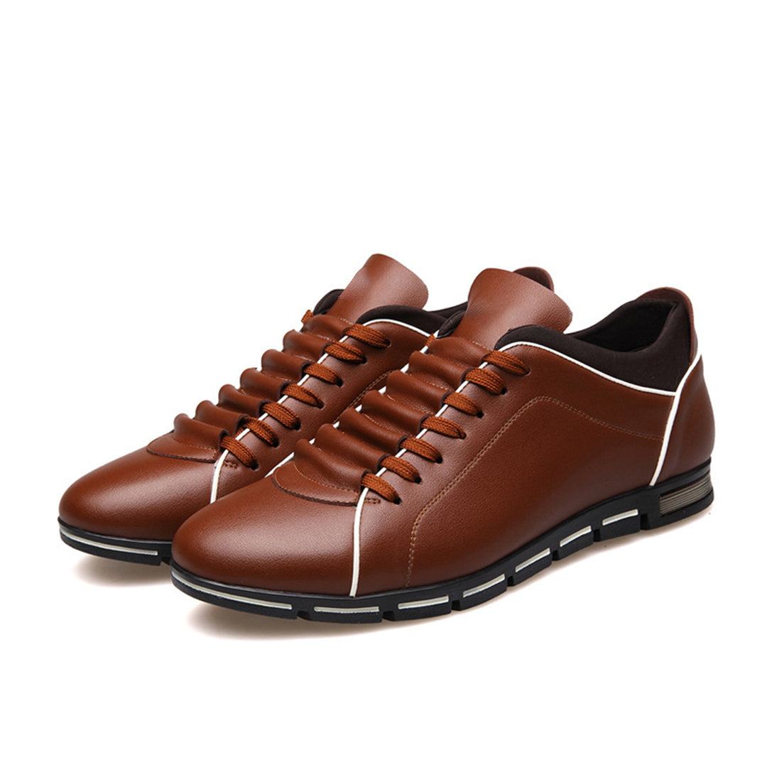 SANJIN leren zomersneakers voor heren van ademend leer met comfortabele pasvorm en stijlvolle, moderne uitstraling.