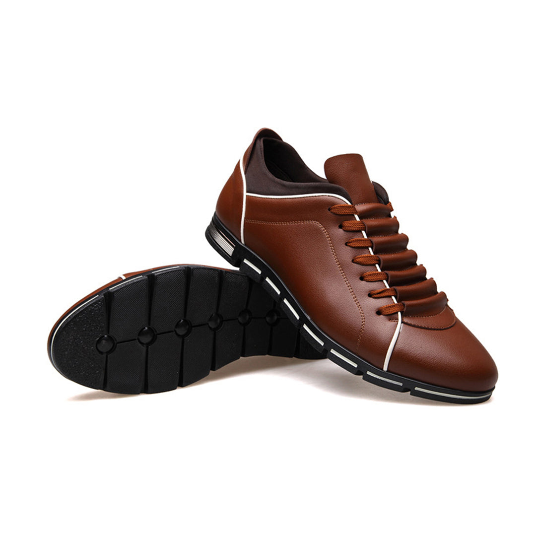 SANJIN leren zomersneakers voor heren van ademend leer met comfortabele pasvorm en stijlvolle, moderne uitstraling.