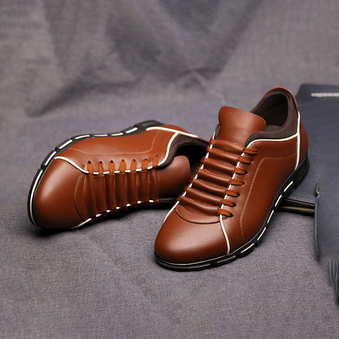 SANJIN leren zomersneakers voor heren van ademend leer met comfortabele pasvorm en stijlvolle, moderne uitstraling.