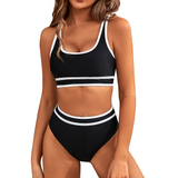 Dames Sport Bikini met Contrasterende Bies
