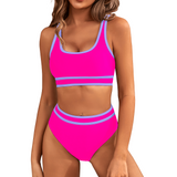 Dames Sport Bikini met Contrasterende Bies