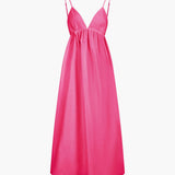 Maxi Jurk met Open Rug en Schouderbandjes