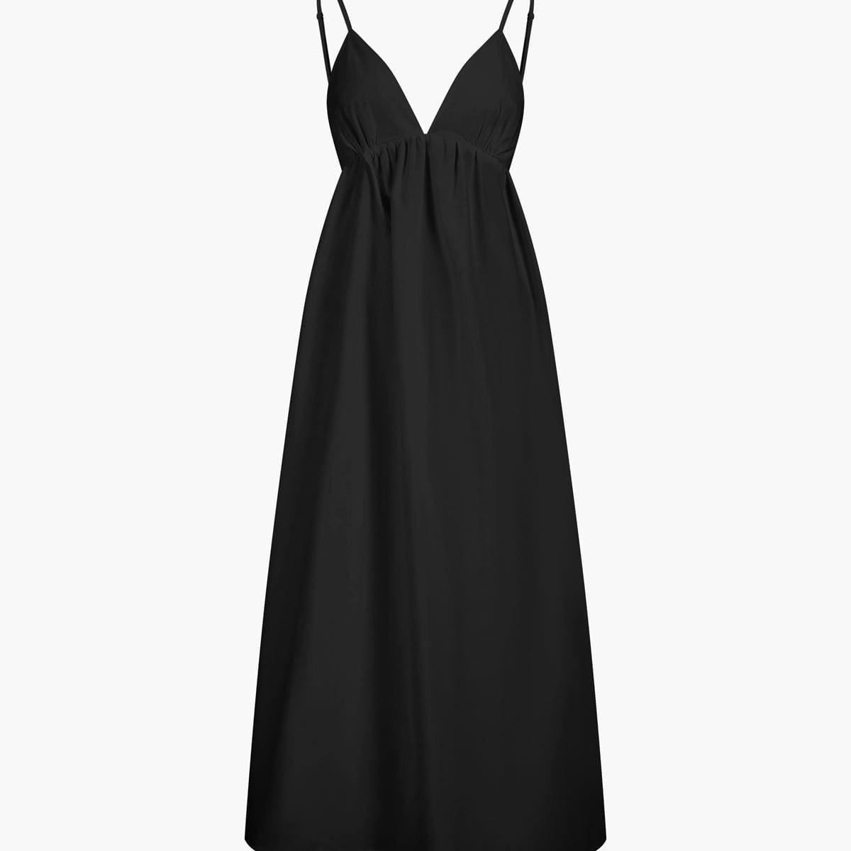 Maxi Jurk met Open Rug en Schouderbandjes