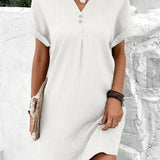 Casual T Shirt Jurk met V Hals