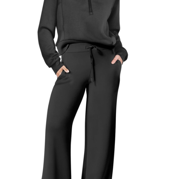 Tweedelige Lounge Set met Half-Zip Top en Wijde Broek