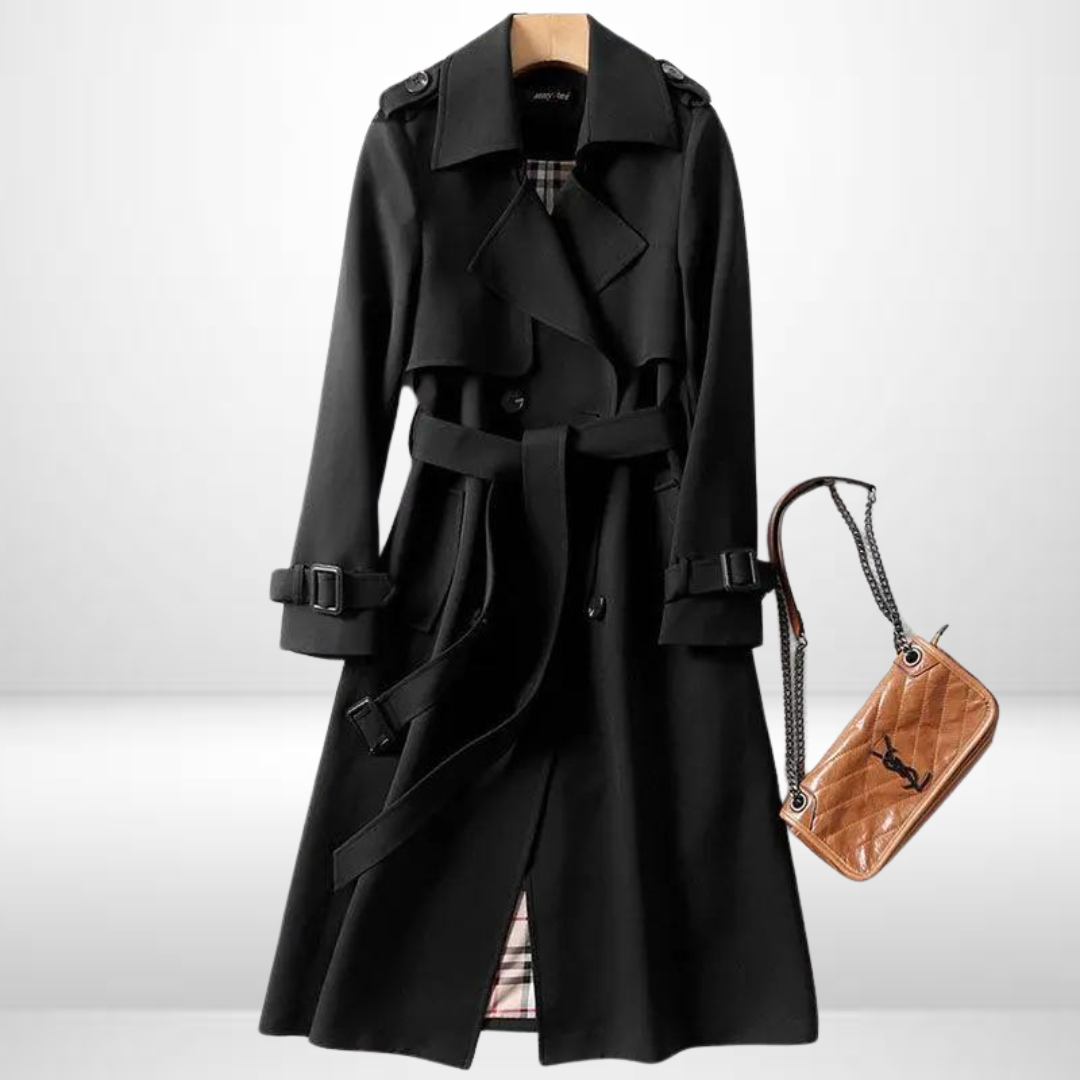 Lange dames trenchcoat in diverse kleuren – elegante pasvorm, hoogwaardige stof en tijdloze stijlvolle uitstraling.