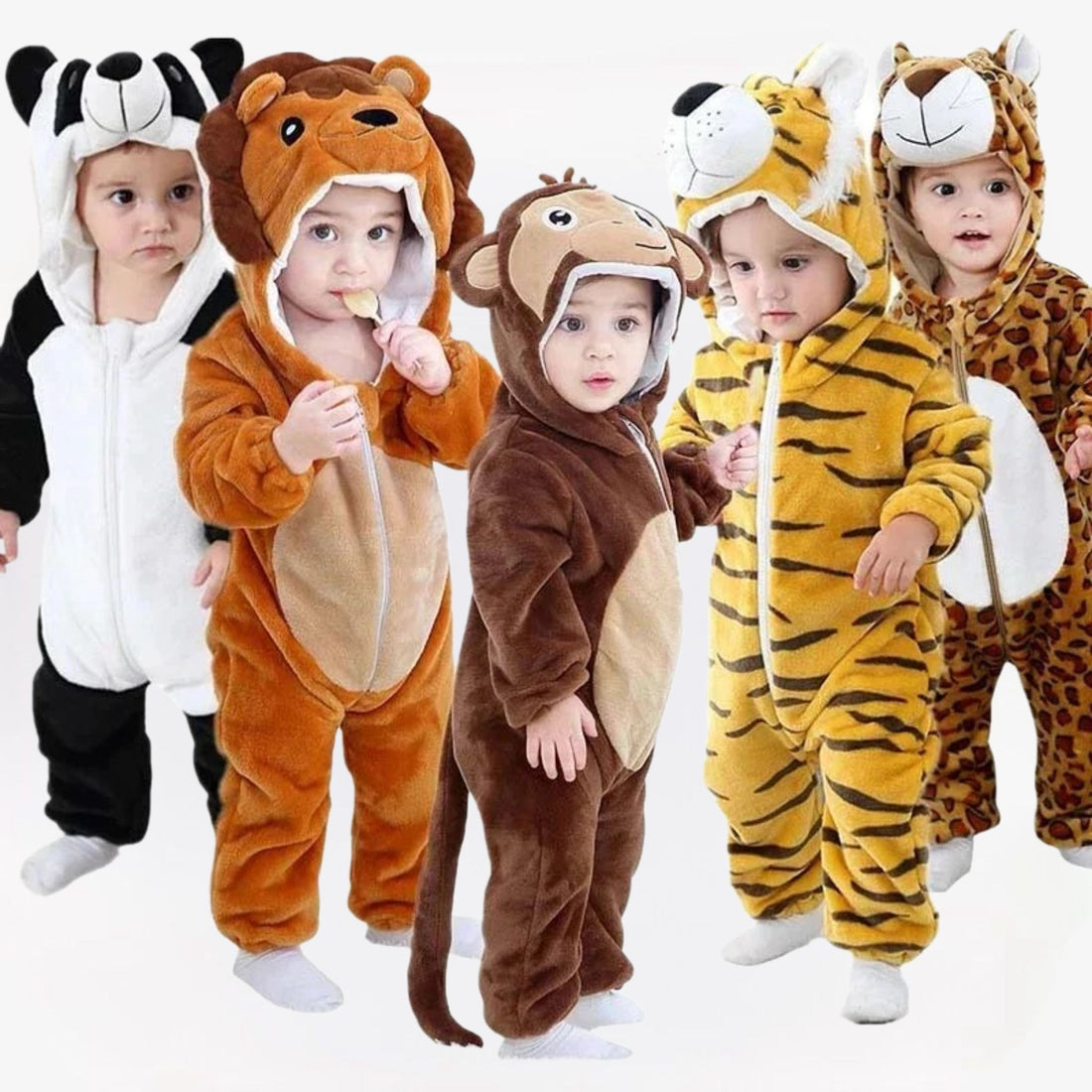 Little Paws baby onesies met schattige dierenthema’s – zachte, comfortabele stof en perfecte pasvorm voor dagelijks gebruik en knuffelmomenten.