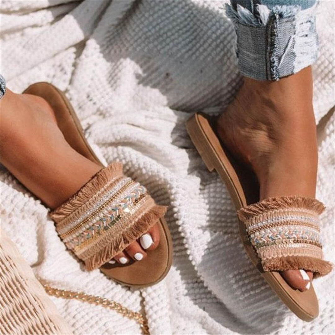 ARABELLA - Stijlvolle zomerse pantoffels voor dames met open teen, zachte zool en elegant design, ideaal voor ontspannen zomerdagen.