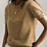 Casual dames T-shirt met korte mouwen, perfect voor de lente en dagelijkse outfits.
