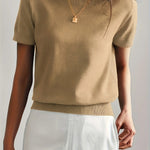 Casual dames T-shirt met korte mouwen, perfect voor de lente en dagelijkse outfits.