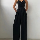 Dames Strapless Jumpsuit met Wijde Pijpen