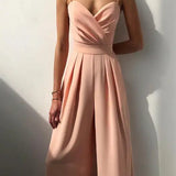 Dames Strapless Jumpsuit met Wijde Pijpen