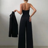 Dames Strapless Jumpsuit met Wijde Pijpen