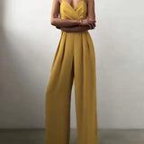 Dames Strapless Jumpsuit met Wijde Pijpen