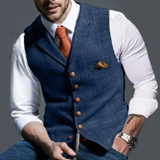Heren gilet met knoopsluiting voor herfst
