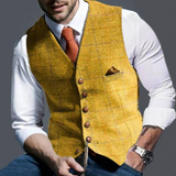 Heren gilet met knoopsluiting voor herfst