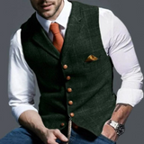 Heren gilet met knoopsluiting voor herfst