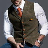 Heren gilet met knoopsluiting voor herfst