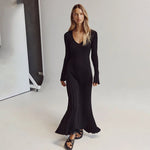 ABIGAIL luchtige gebreide maxi zomerjurk van ademend, zacht materiaal met comfortabele pasvorm en elegant design.