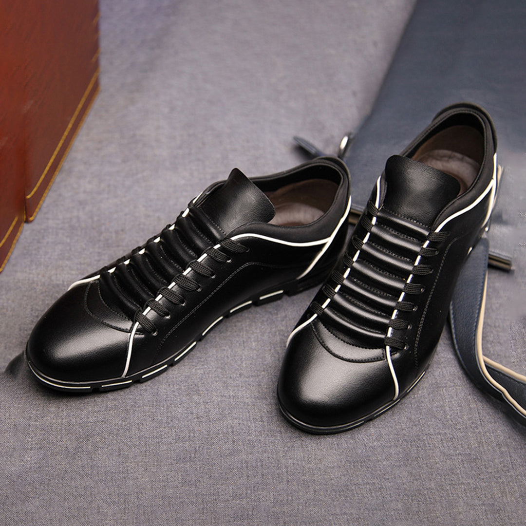 SANJIN leren zomersneakers voor heren van ademend leer met comfortabele pasvorm en stijlvolle, moderne uitstraling.